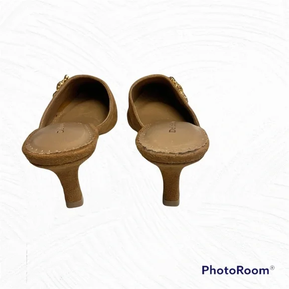 Delicious New in Box Golden Brown Brocade Heels Slides Wm 6.5 - Picture 5 of 8